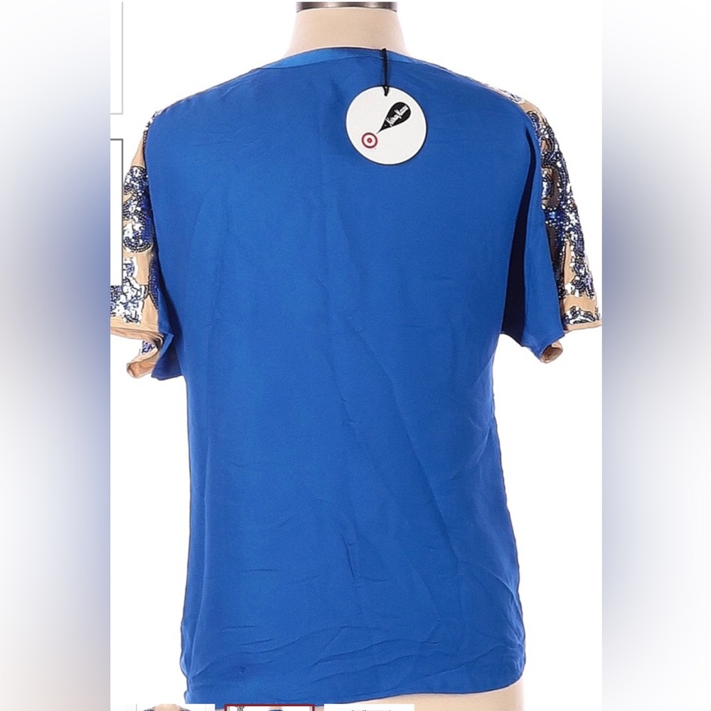 Neiman Marcus Embellished Short Sleeve Blouse-New With Tags - Picture 2 of 3